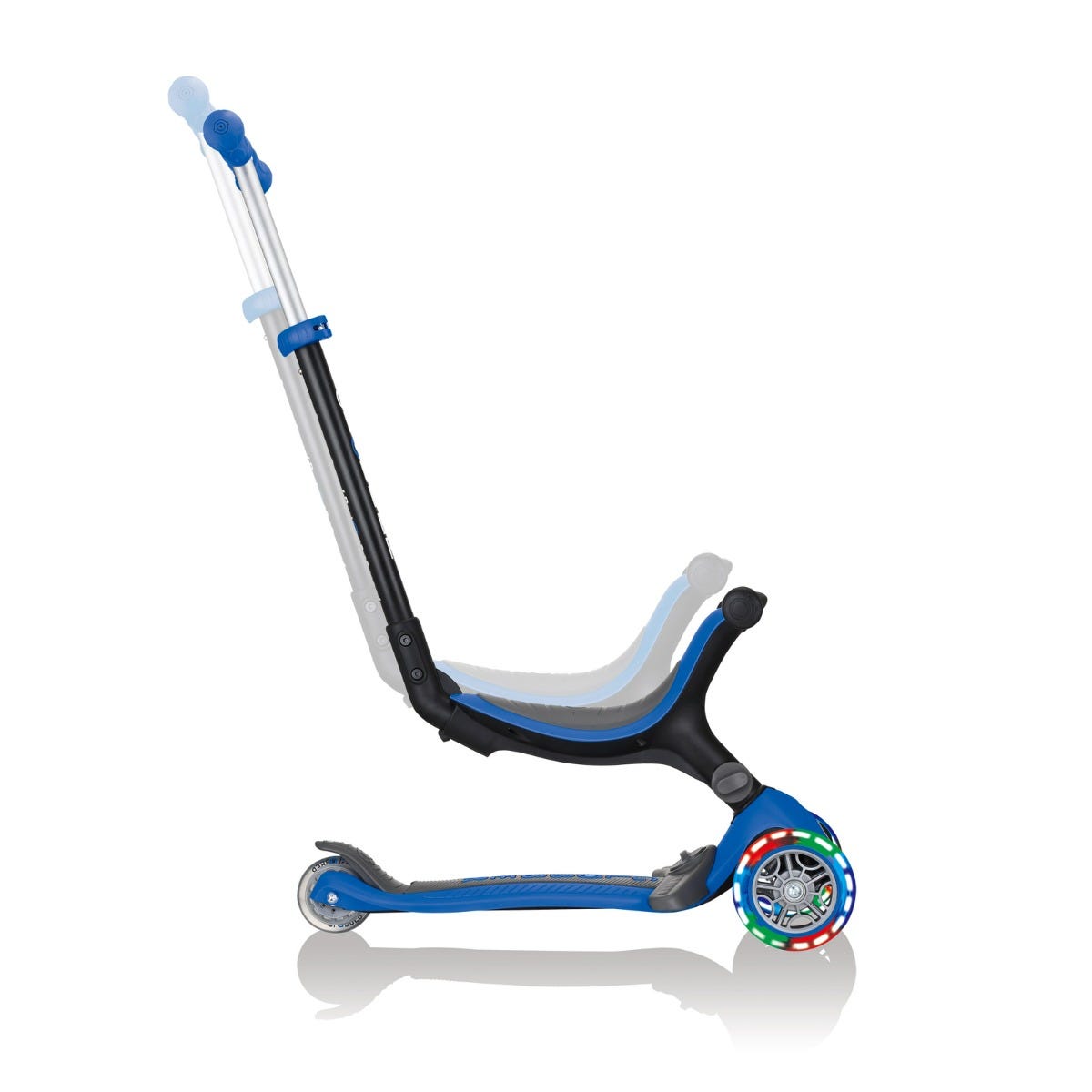 Globber Go Up Foldable Plus Lights 3-Wheel Kids Scooter Blue (Light Up Wheels)