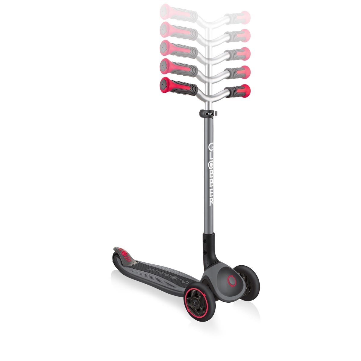 Globber Master Foldable 3 Wheel Kids Scooter Black/Red