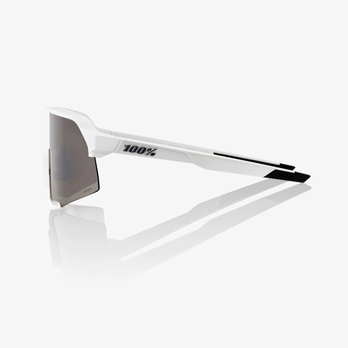 100% S3 Sunglasses White/HiPER Silver Multilayer Lens