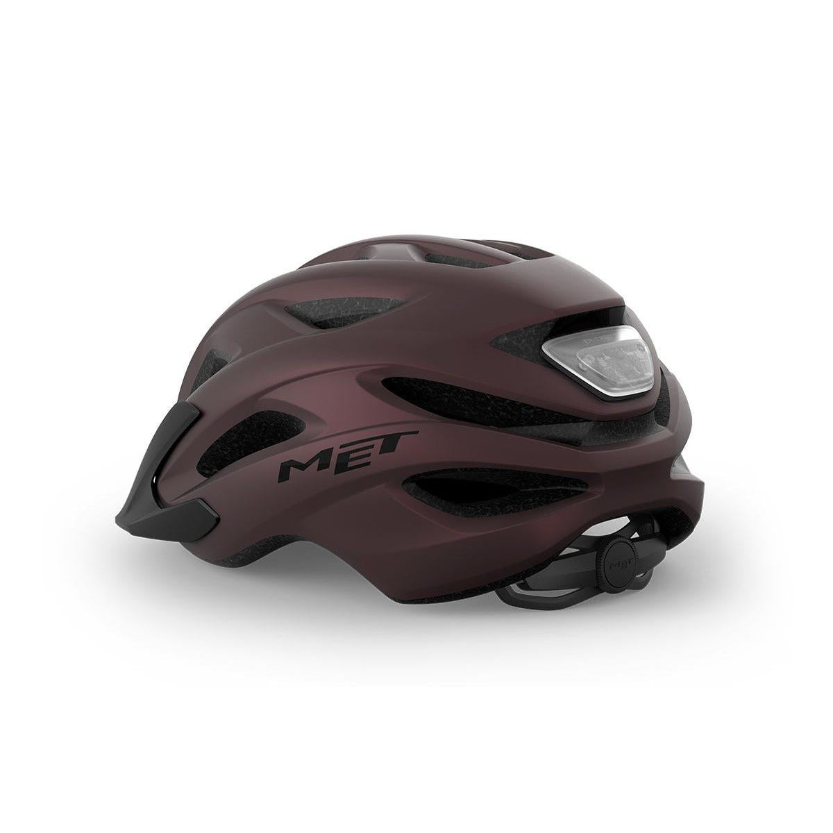 Met Crossover Helmet Burgundy Matte with LIGHT