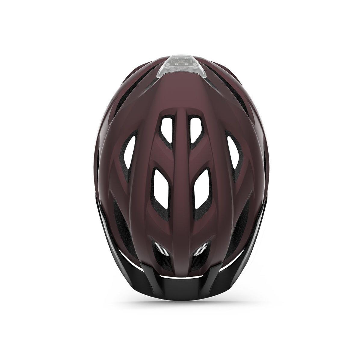 Met Crossover Helmet Burgundy Matte with LIGHT