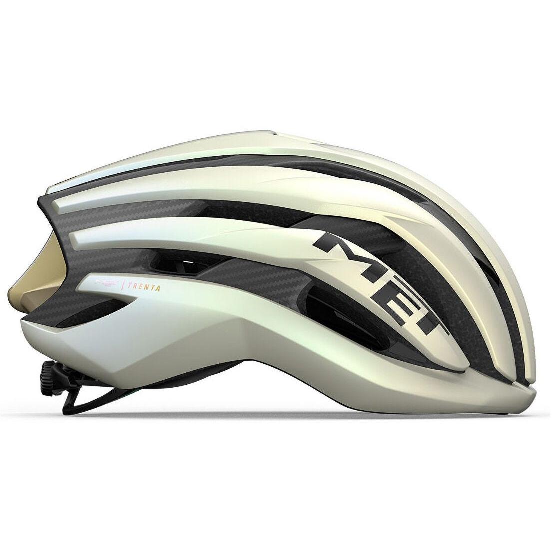 Met Trenta 3K Carbon MIPS Road Helmet Vanilla Ice Gold