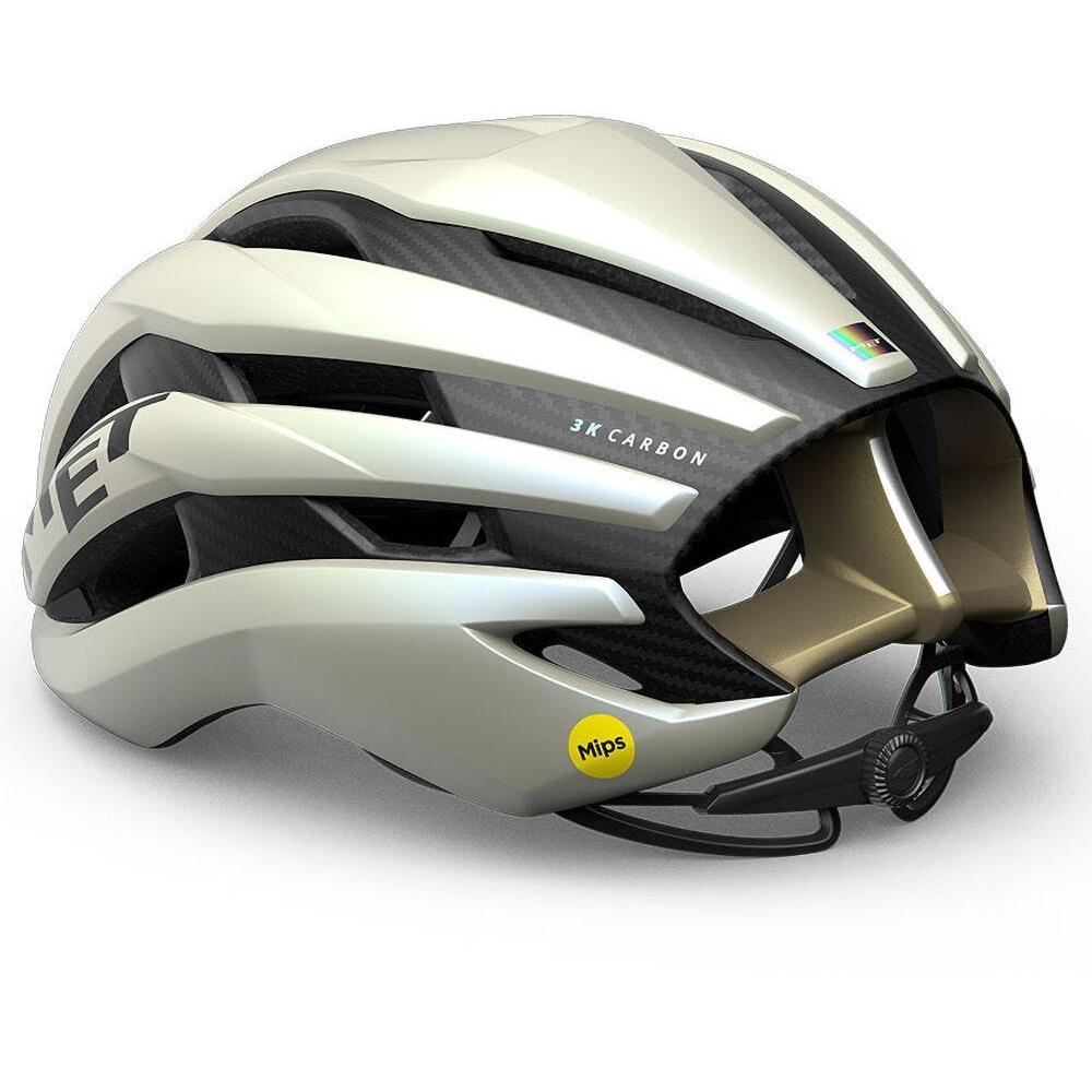 Met Trenta 3K Carbon MIPS Road Helmet Vanilla Ice Gold