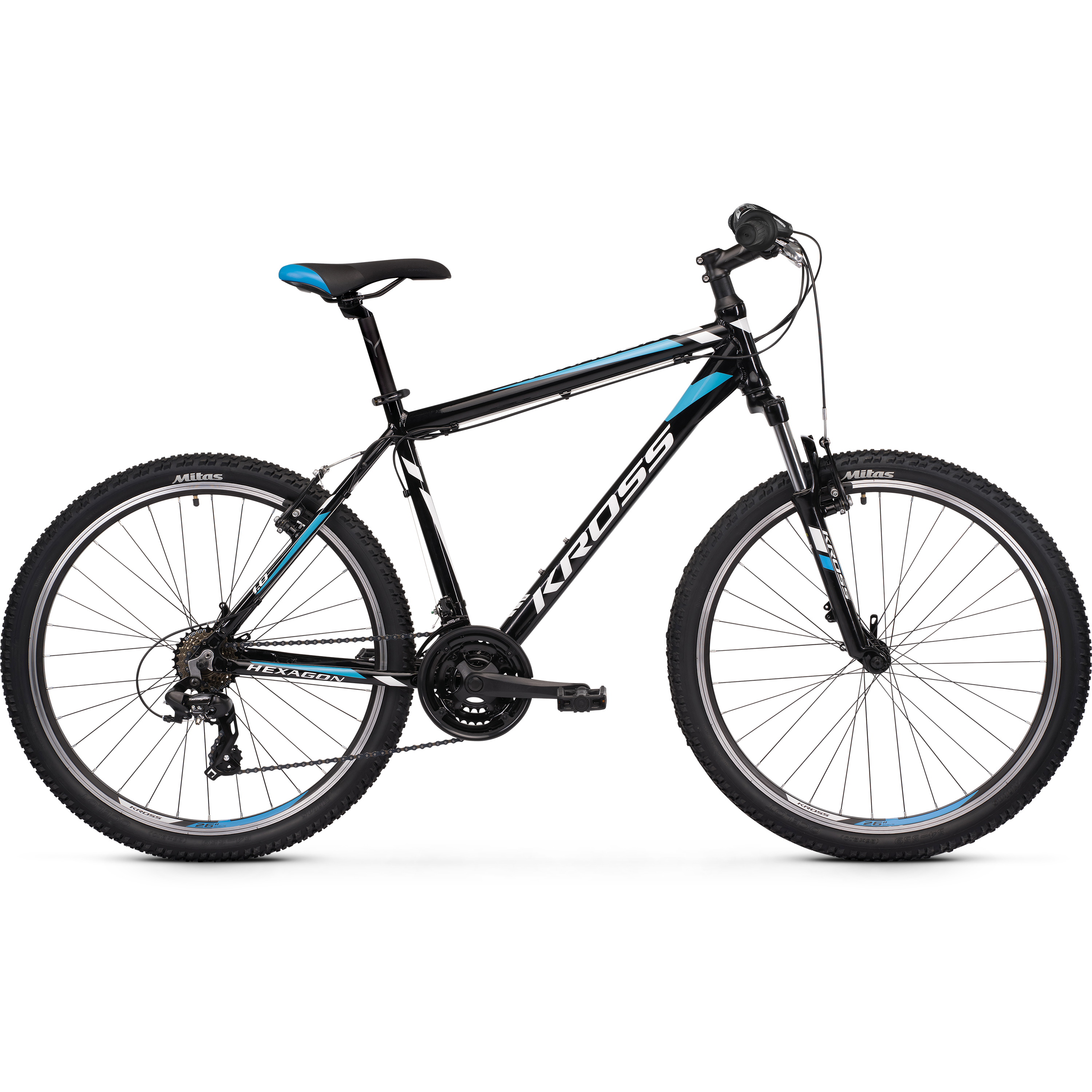 Kross Hexagon 1.0 26 Mountain Bike Black/White/Blue (2020)