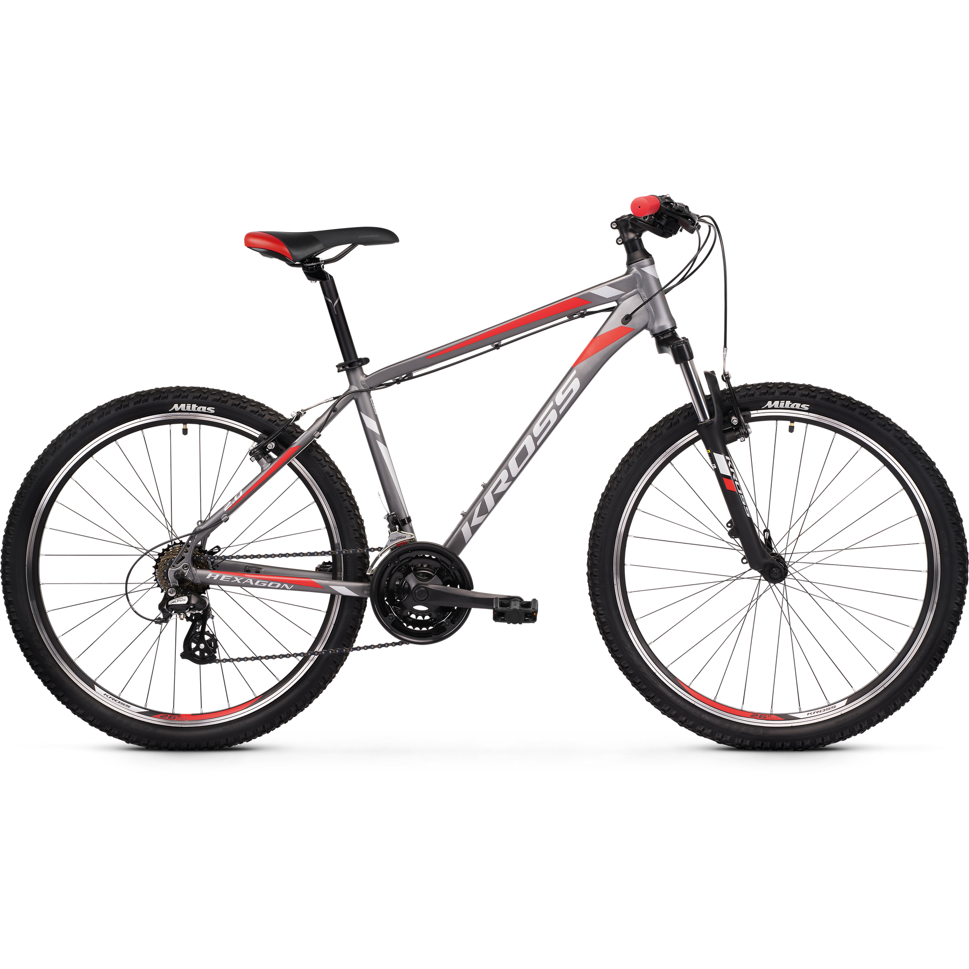 Kross Hexagon 2.0 27.5 Mountain Bike Graphite/Silver/Red