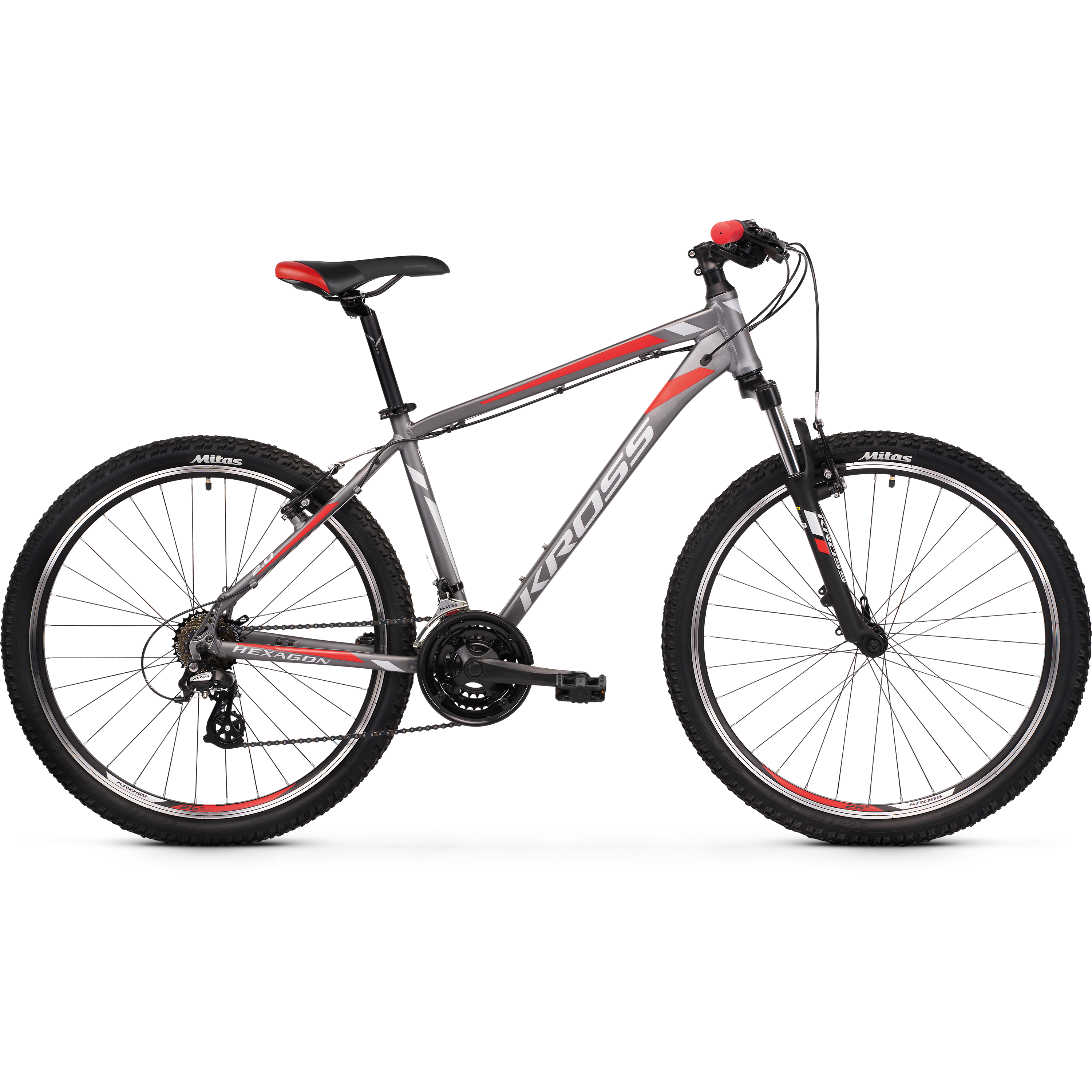 Kross Hexagon 2.0 27.5 Mountain Bike Graphite/Silver/Red