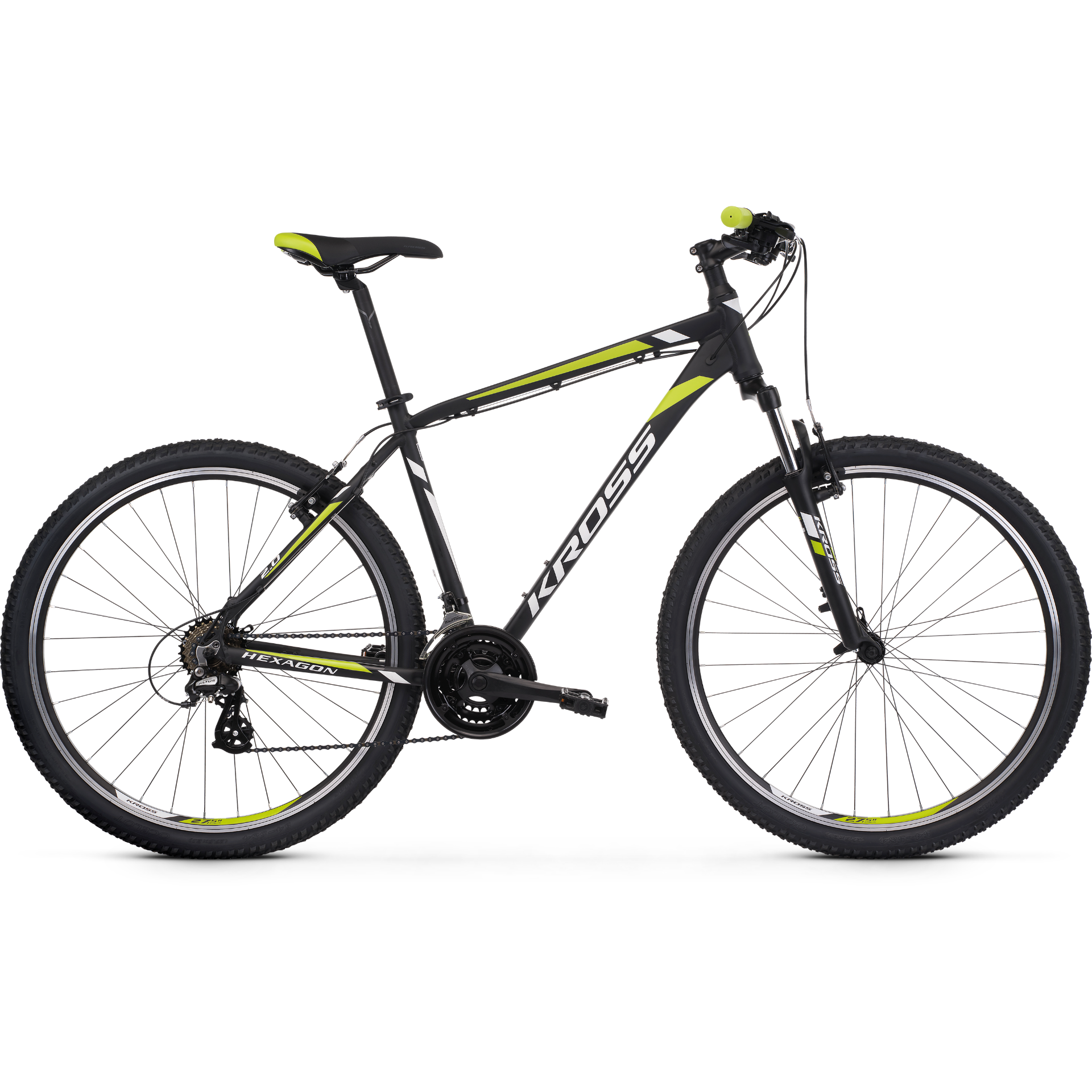 Kross Hexagon 2.0 26 Mountain Bike Black/White/Lime Small (2020)