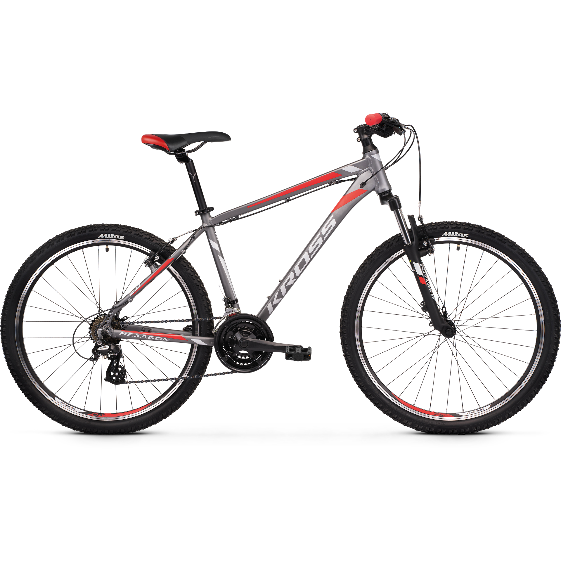 Kross Hexagon 2.0 26 Mountain Bike Graphite/Silver/Red MD (2020)