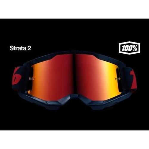 100% Strata 2 Goggles Masego Blue/Mirror Red