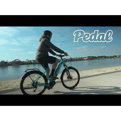 Pedal Falcon 3 Step Through Electric Hybrid Bike Light Blue