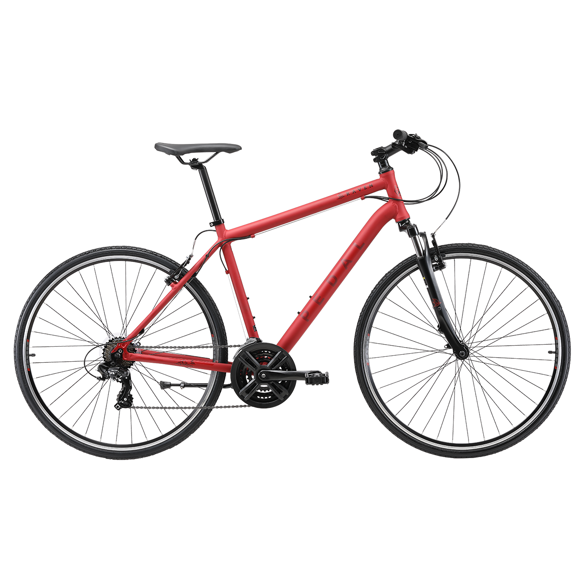 Pedal Raven 2 Hybrid Bike Dark Red