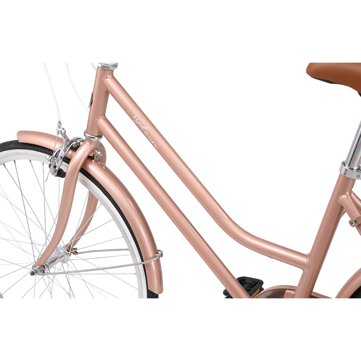 Pedal Uptown Junior 24'' Kids Vintage Cruiser Bike Rose Gold