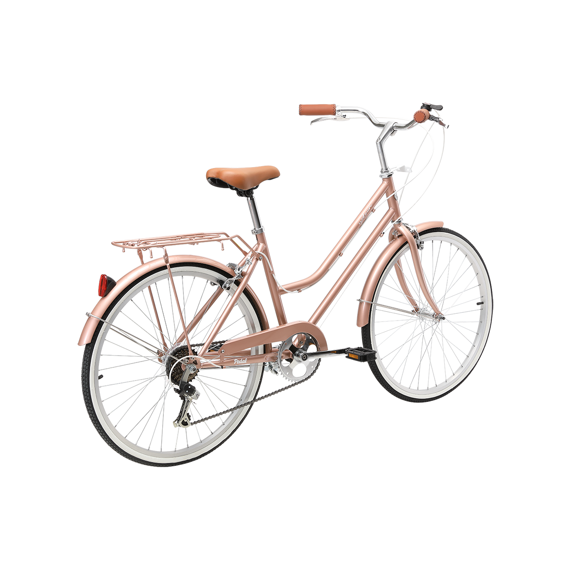 Pedal Uptown Junior 24'' Kids Vintage Cruiser Bike Rose Gold