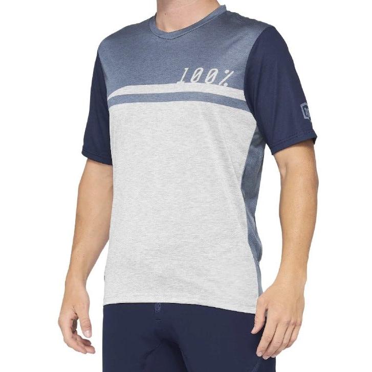 100% Airmatic Short Sleeve MTB Jersey Steel Blue/Grey
