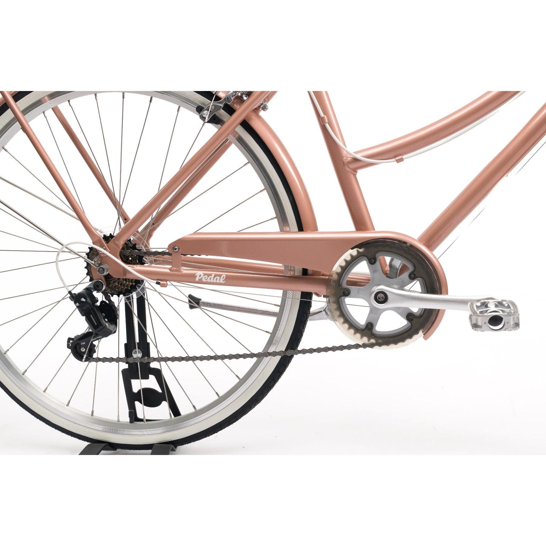 Pedal Uptown DLX Vintage Cruiser Bike Rose Gold