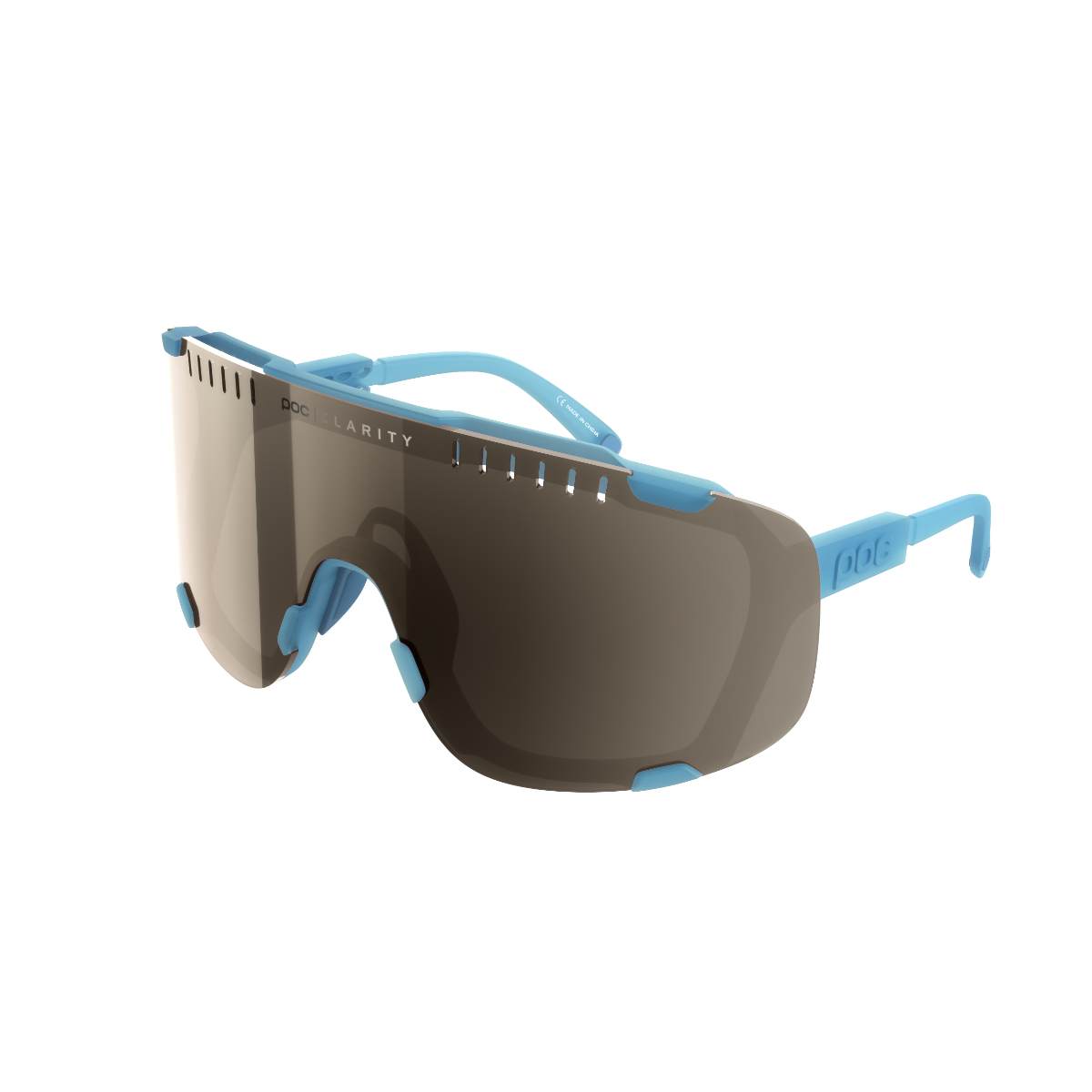 POC Devour Sunglasses Basalt Blue With Brown/Silver Mirror Lens