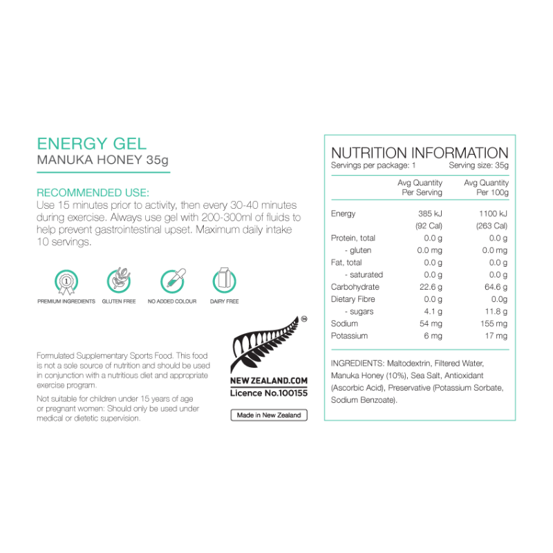 PURE Manuka Honey Energy Gel 35g