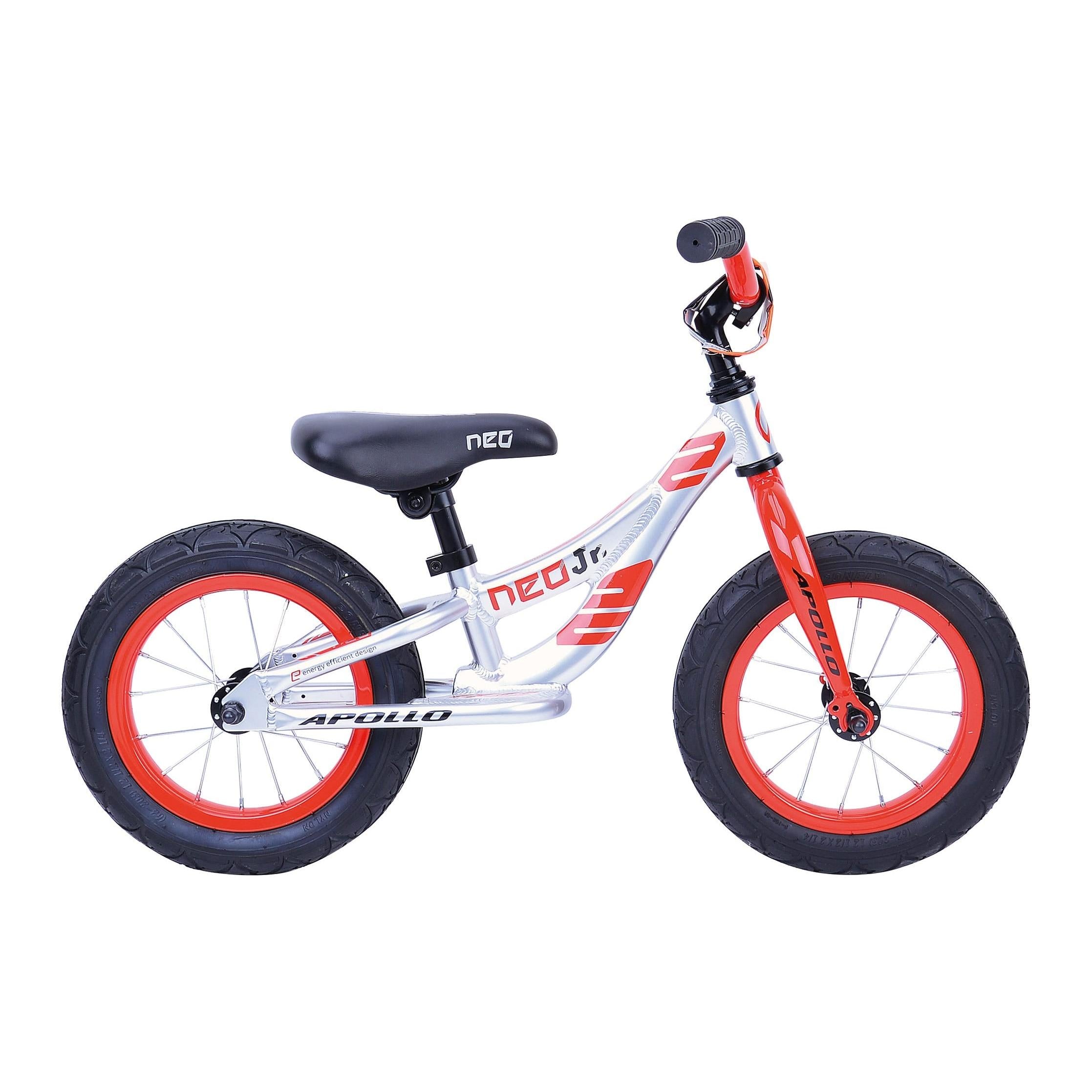 Neo Jr Boys 12" Balance Bike Silver/Red/Black (2020)