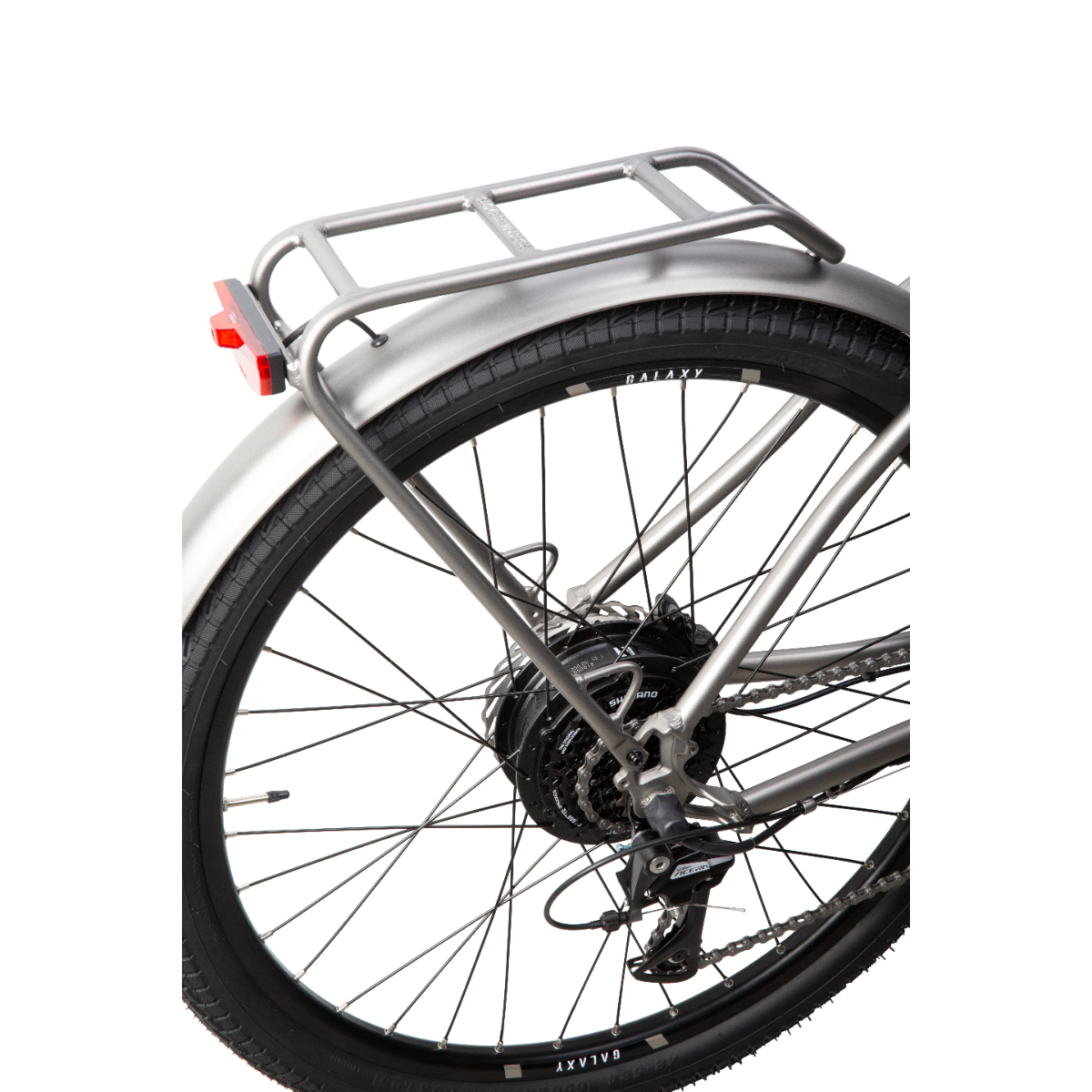 Pedal Galaxy PLUS 27.5'' Step Through Electric Hybrid Bike Silver