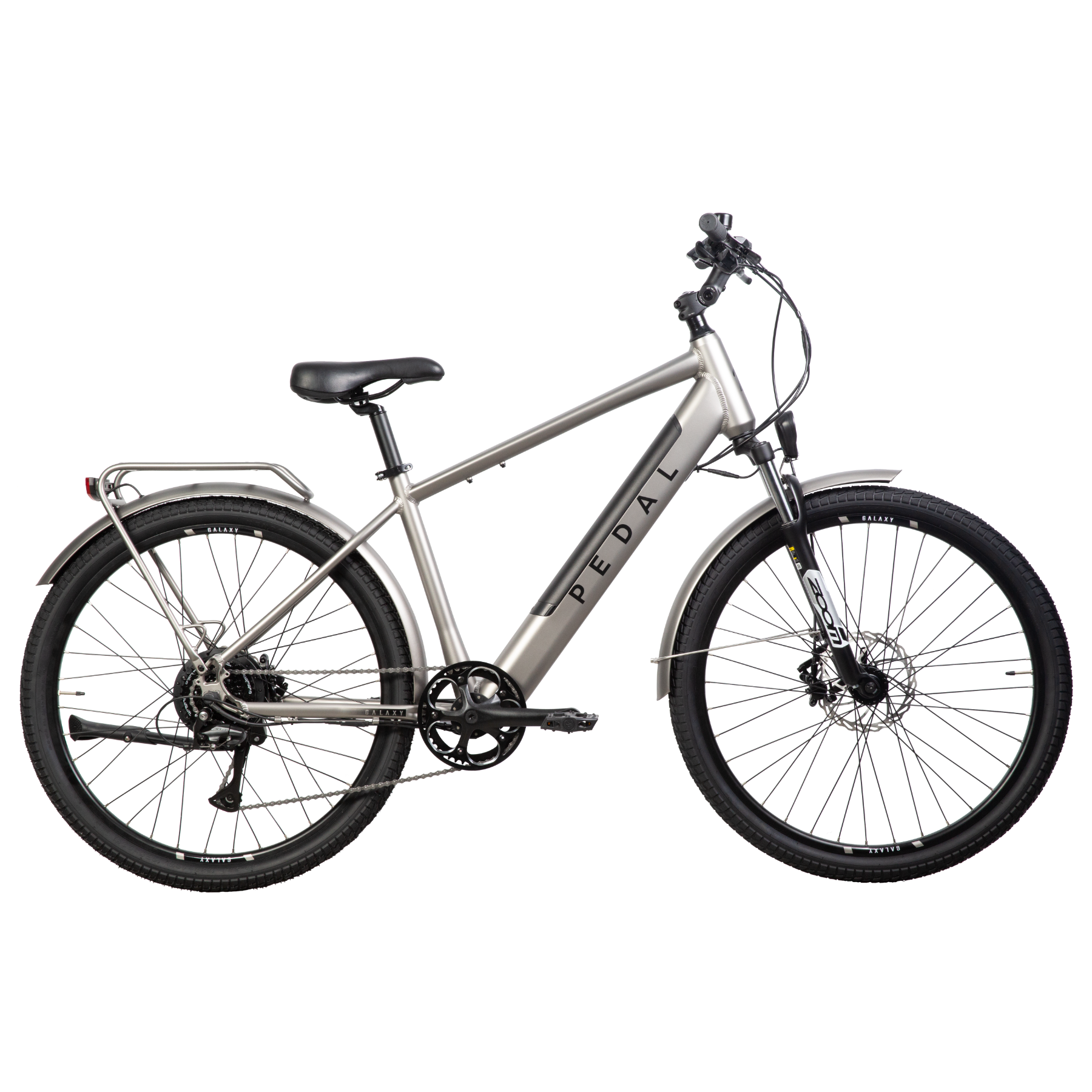 Pedal Galaxy PLUS 27.5'' Electric Hybrid Bike Platinum Silver