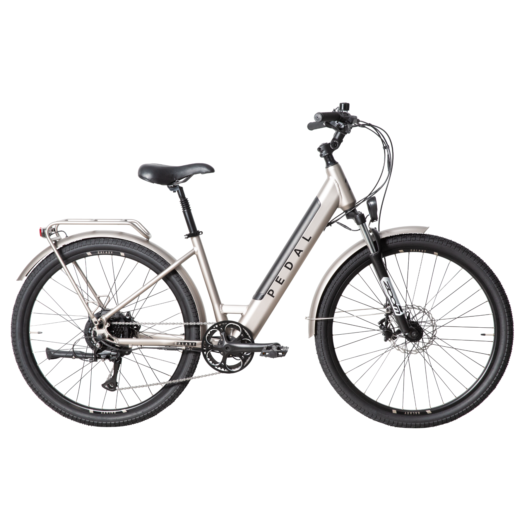 Pedal Galaxy PLUS 27.5'' Step Through Electric Hybrid Bike Silver