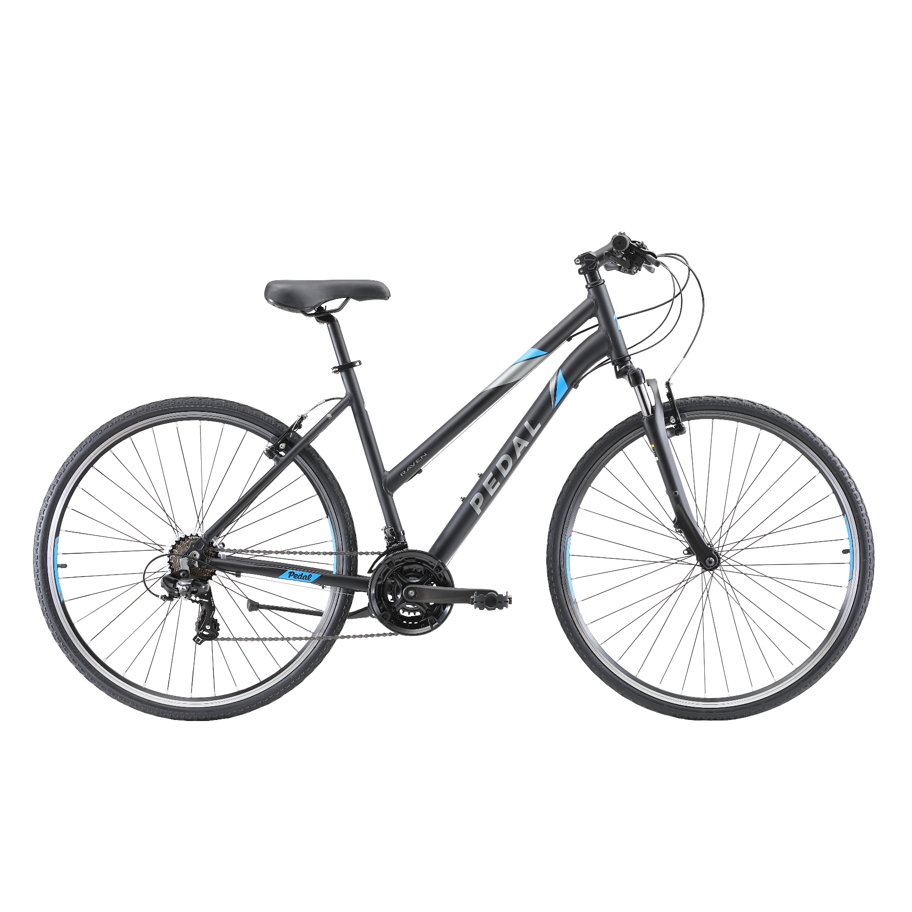Pedal Raven Hybrid Bike Black/Blue