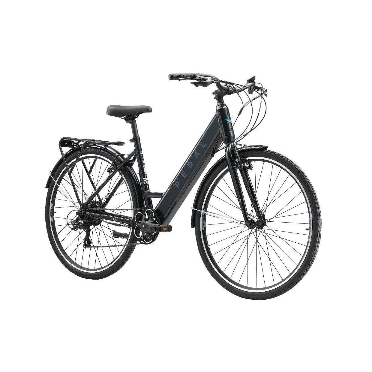 Pedal Lightning 27.5'' Step Through Electric Hybrid Bike Black