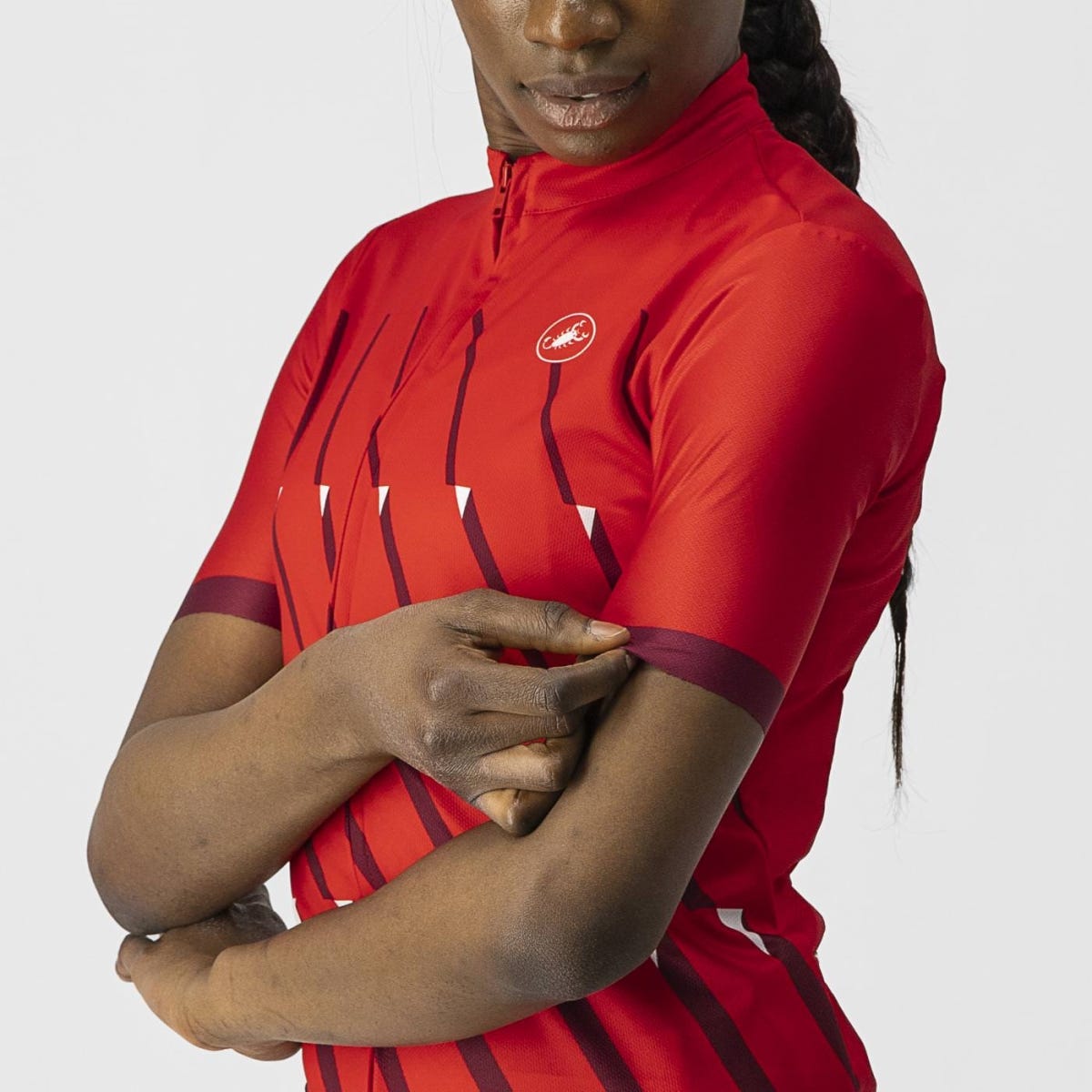 Castelli Pendio Women's Jersey Bordeaux Red/White