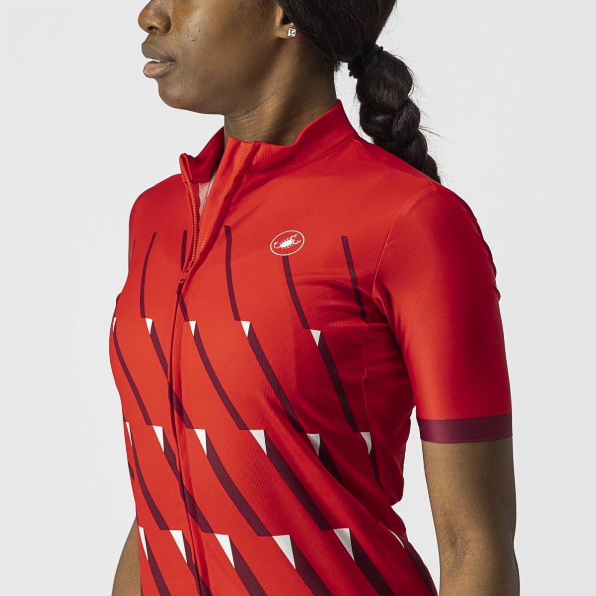 Castelli Pendio Women's Jersey Bordeaux Red/White