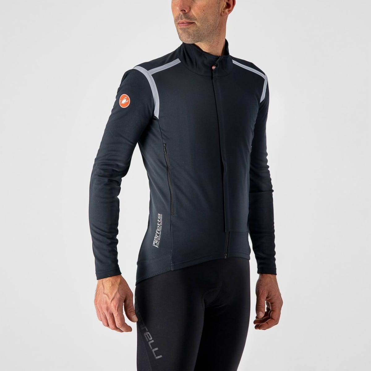 Castelli Perfetto Rosso Corsa LS Jersey Light Black