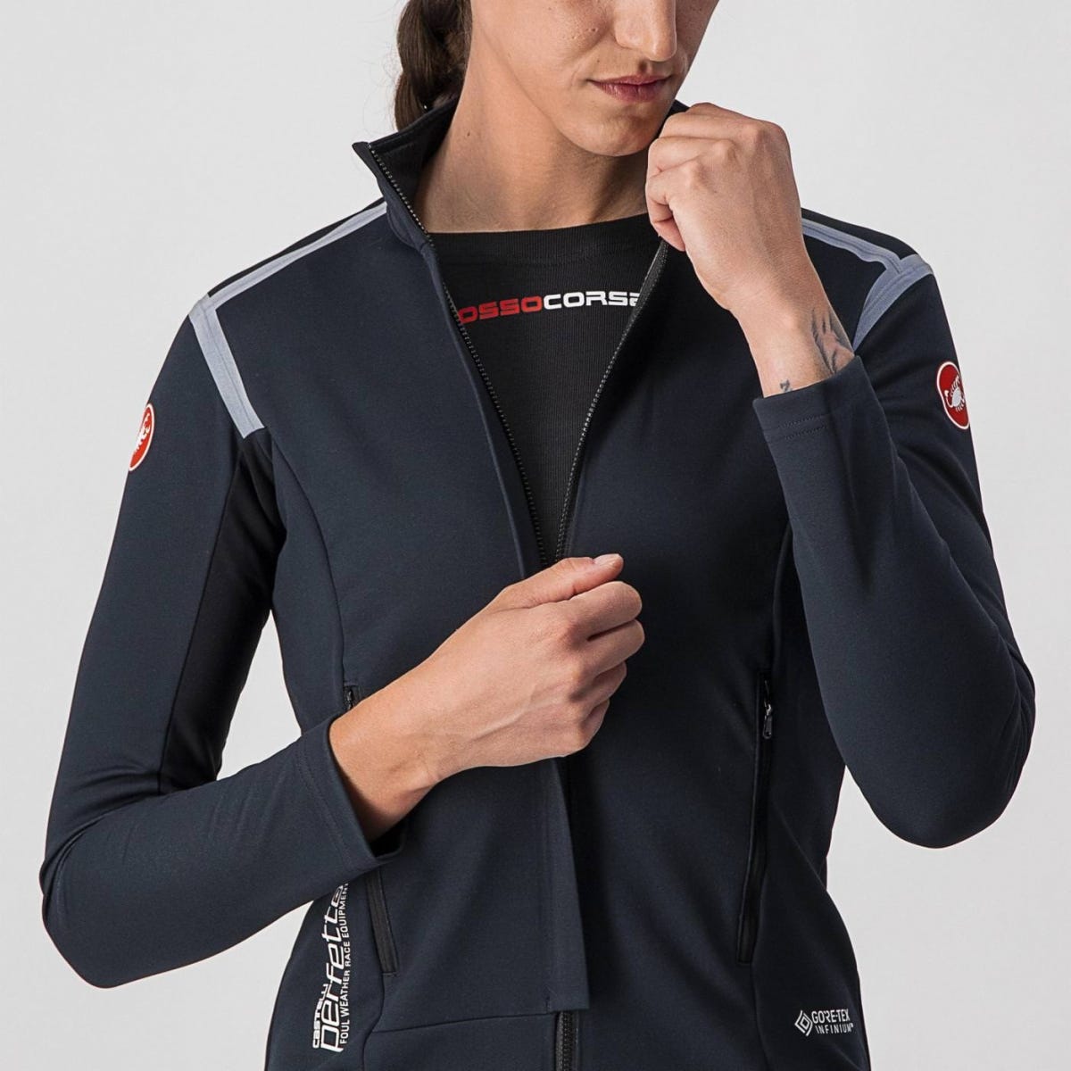 Castelli Perfetto Rosso Corsa Women's LS Jersey Light Black