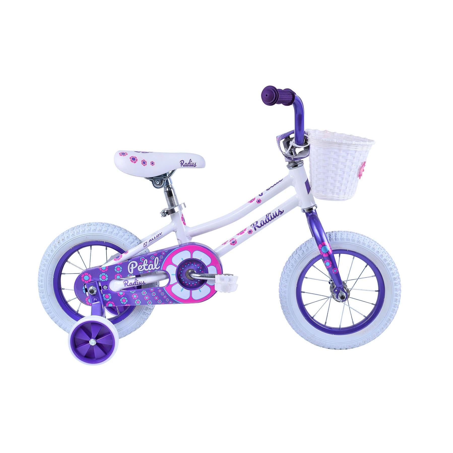Radius Petal Gilrs Bike 12 Inch Glossy White/Lavender Pink (2019)