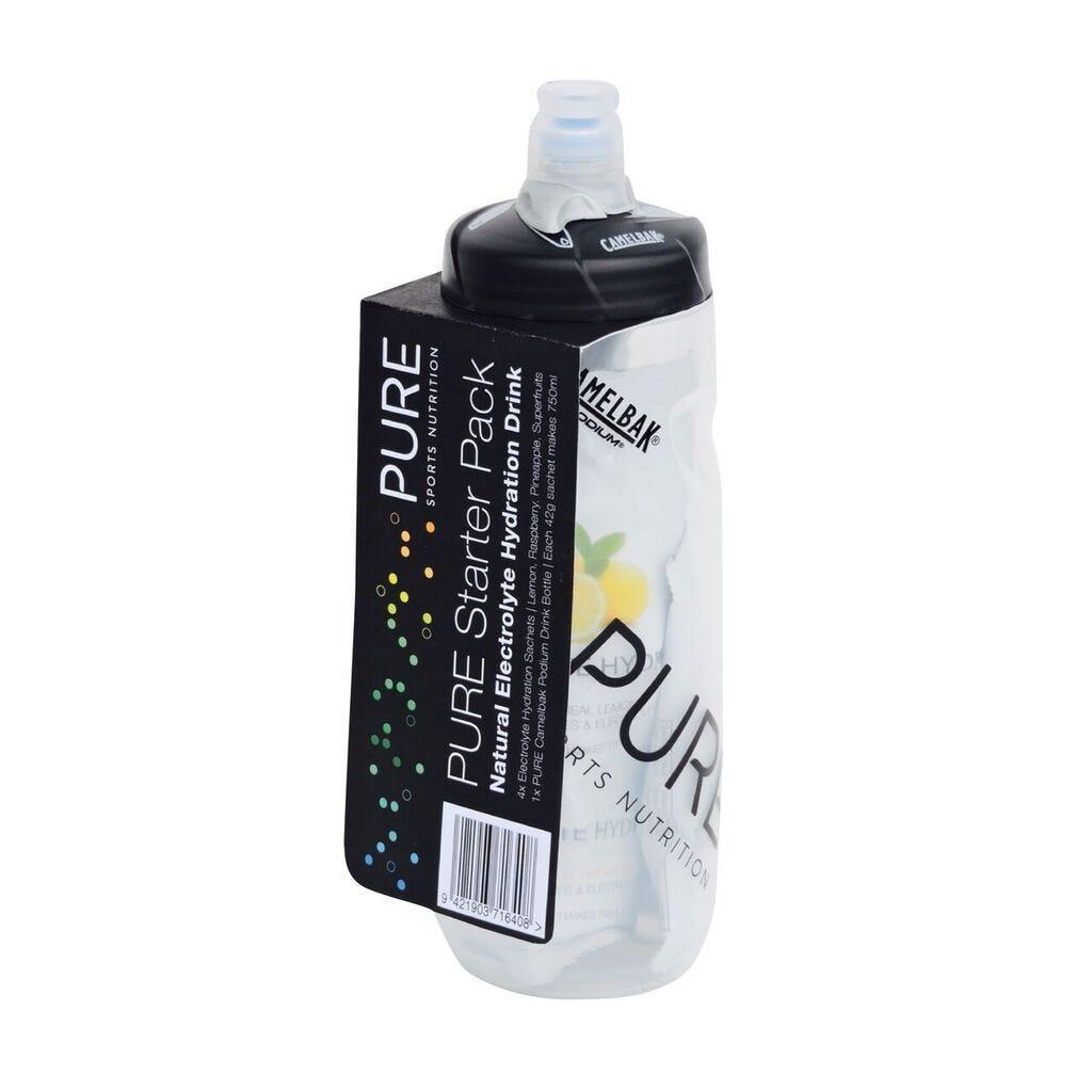 PURE Sports Nutrition Starter Pack with 1 x Bottle 750ml and 4 x Sachets