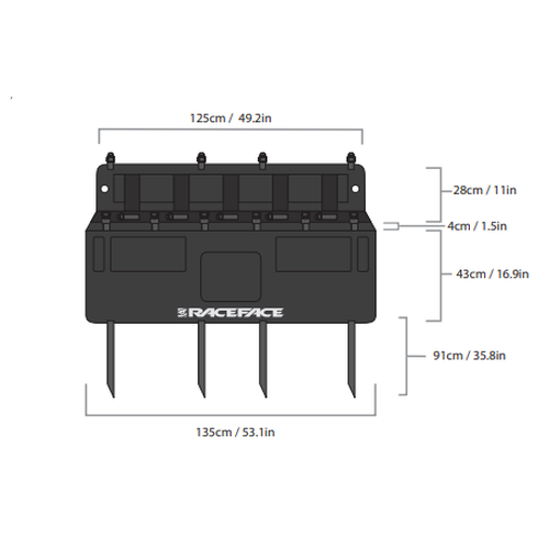 RaceFace T2 Tailgate Pad Mid 5-Bike Black