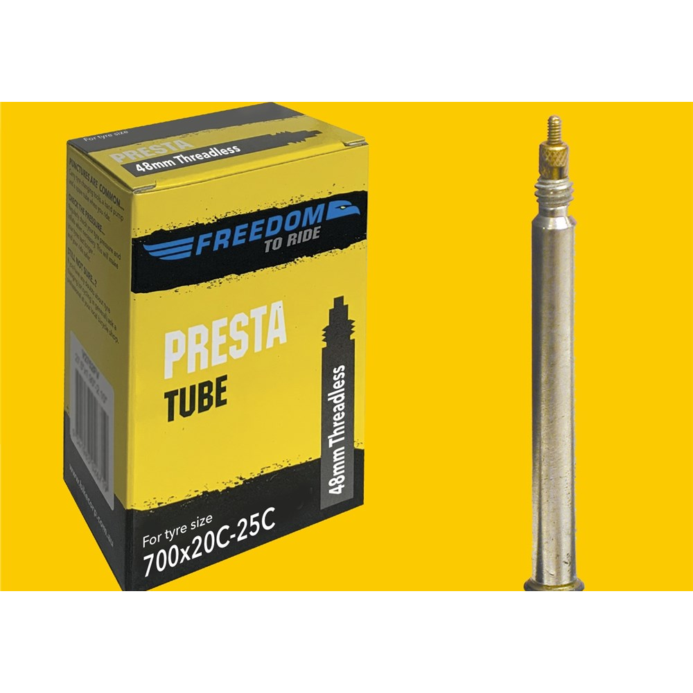 Freedom To Ride Threadless Schrader Valve Tube 700 x 20 - 25c 48mm