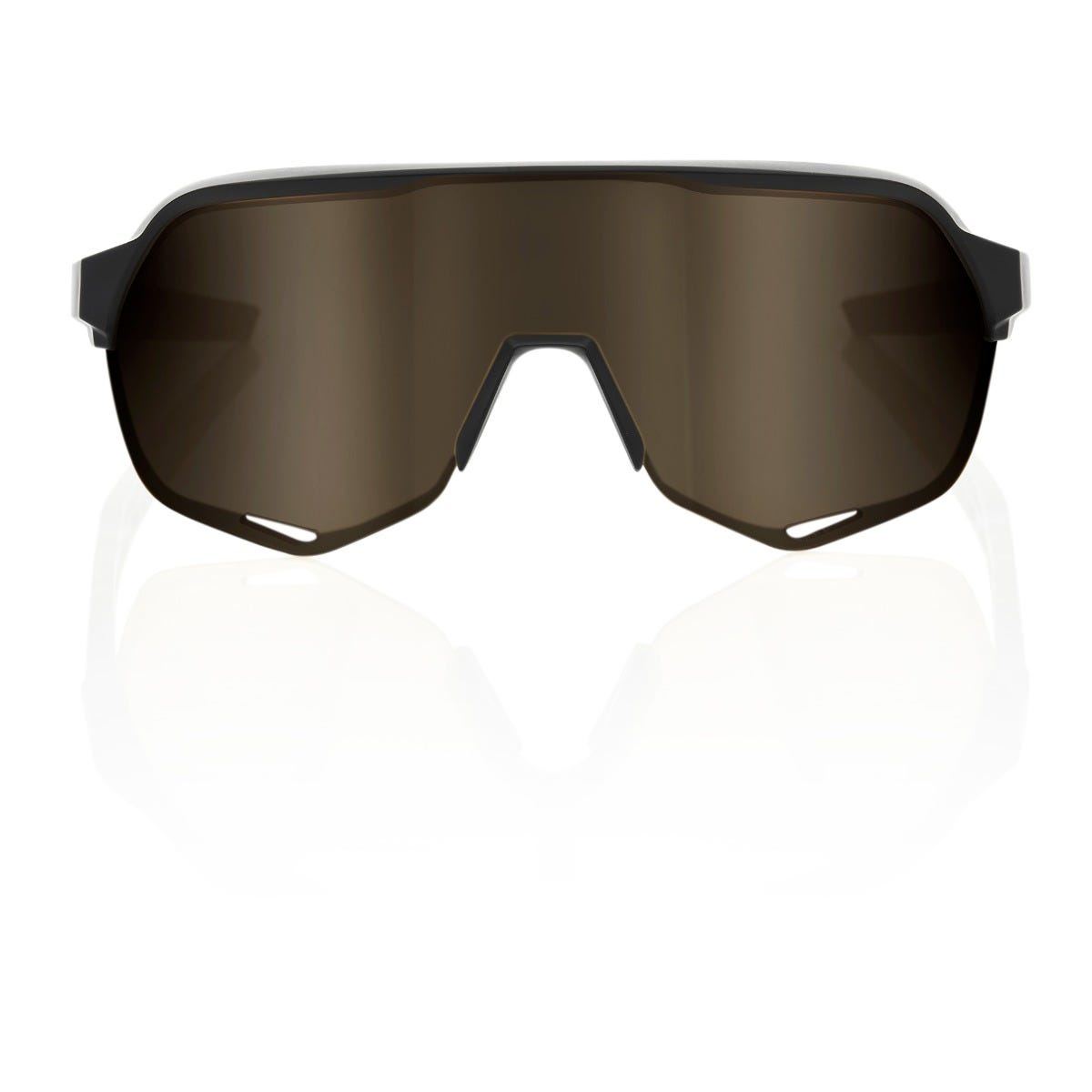 100% S2 Soft Tact Sunglasses Matte Black with Gold Lens
