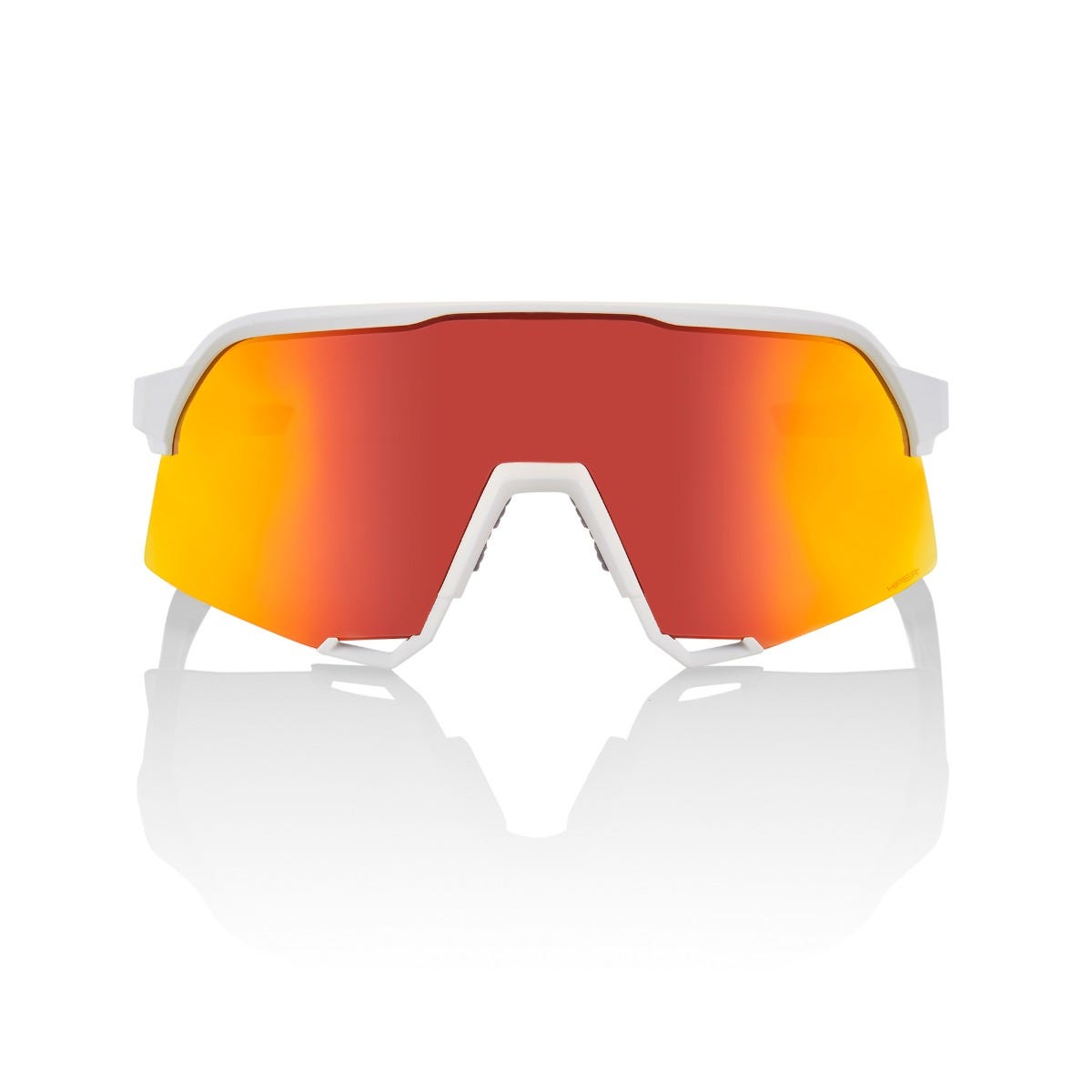 100% S3 Soft Tact Sunglasses White with HiPER Red Lens