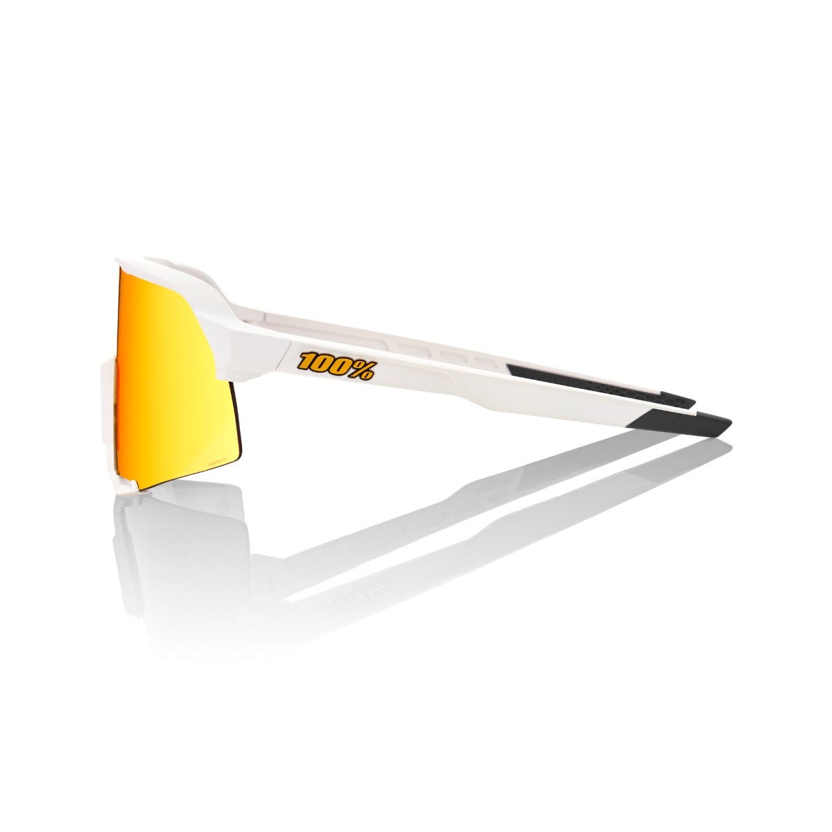 100% S3 Soft Tact Sunglasses White with HiPER Red Lens