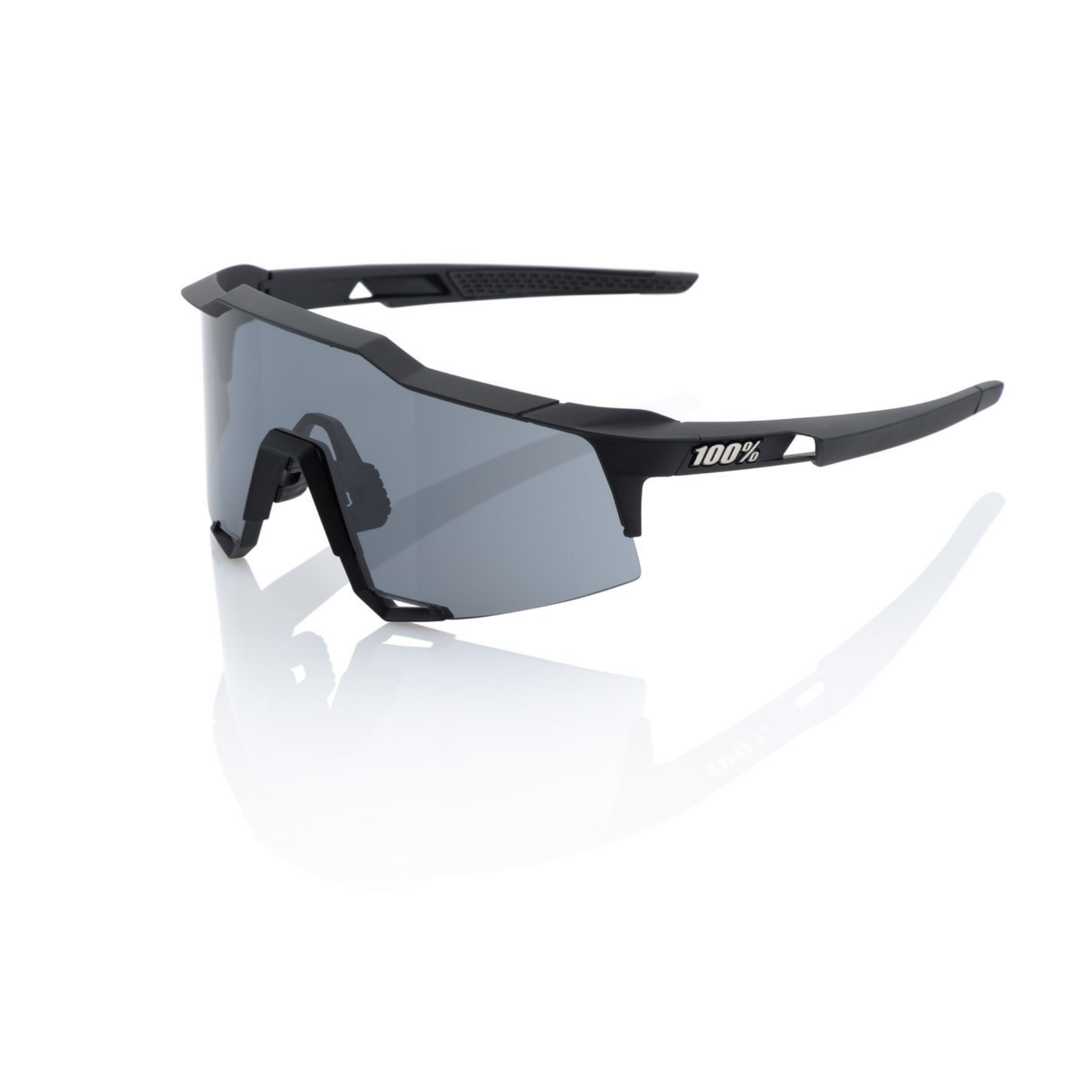 100% Speedcraft Soft Tact Sunglasses Black with Smoke Lens
