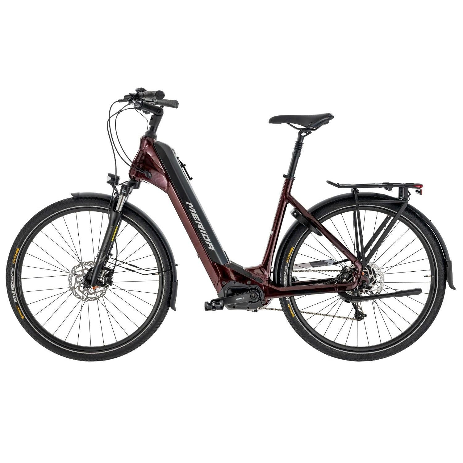 Merida eSpresso City 400 EQ 504Wh Electric Hybrid Bike Burgundy Red/Black