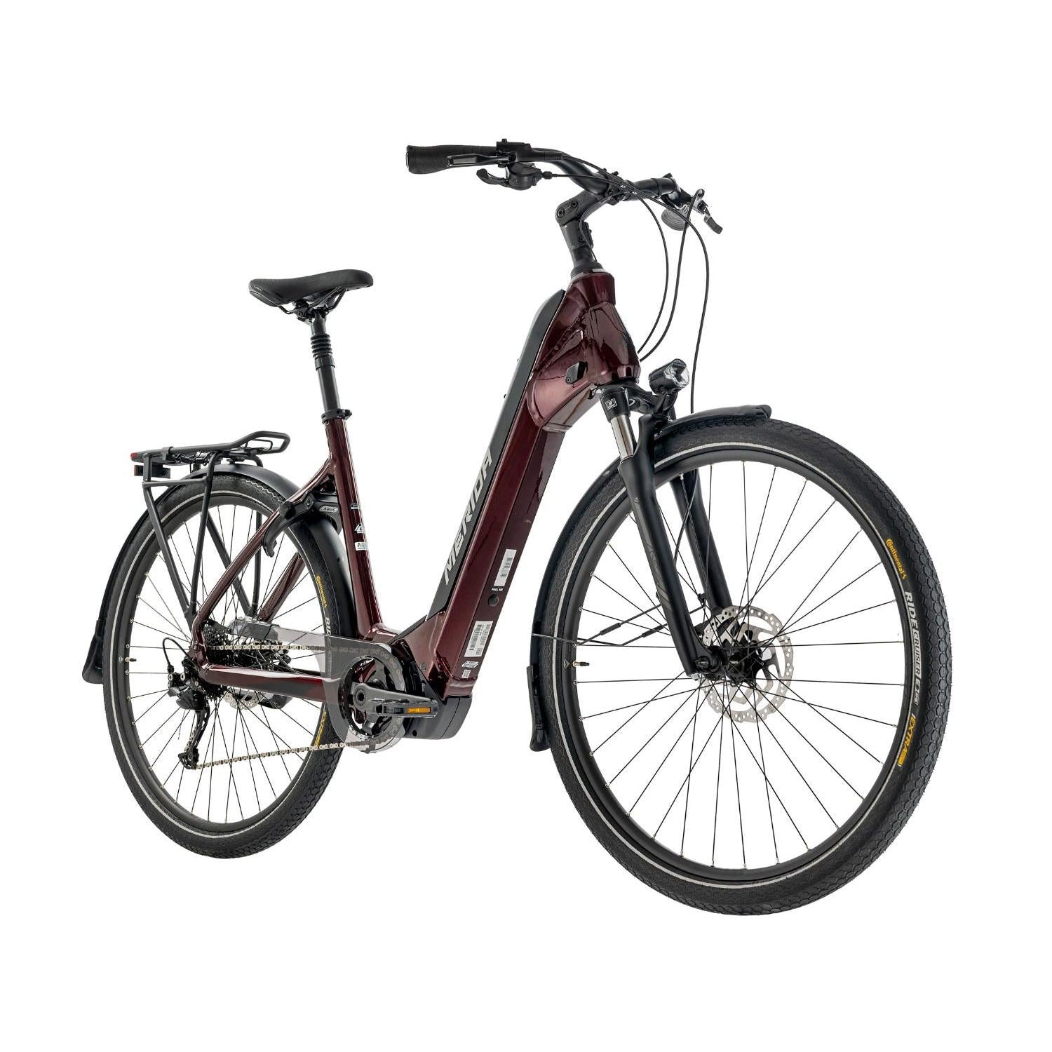 Merida eSpresso City 400 EQ 504Wh Electric Hybrid Bike Burgundy Red/Black