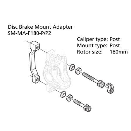 Shimano F180 Post Mount Disc Brake Adaptor 180mm