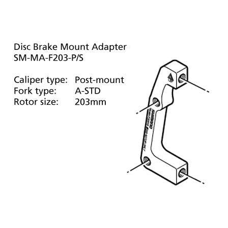 Shimano F203 Post Mount Front Disc Brake Adaptor 203mm