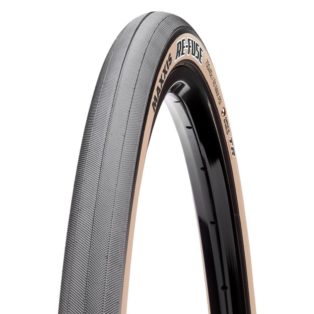 Maxxis Re-Fuse Carbon Bead Road Tyre Maxxshield 700 X 32C Black/Skinwall