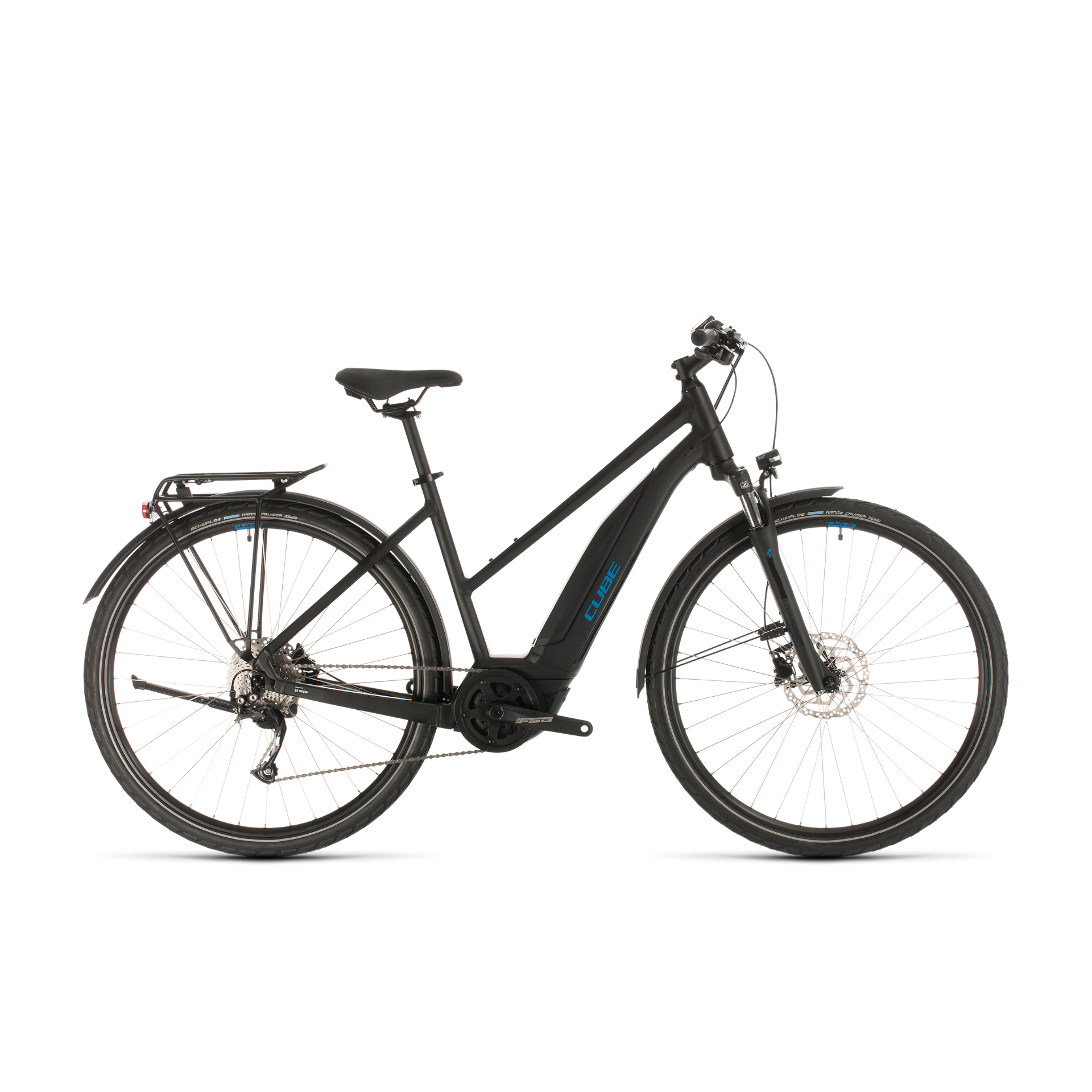 Cube Touring Hybrid ONE 400 Trapeze Electric Hybrid Bike Black/Blue (2020)