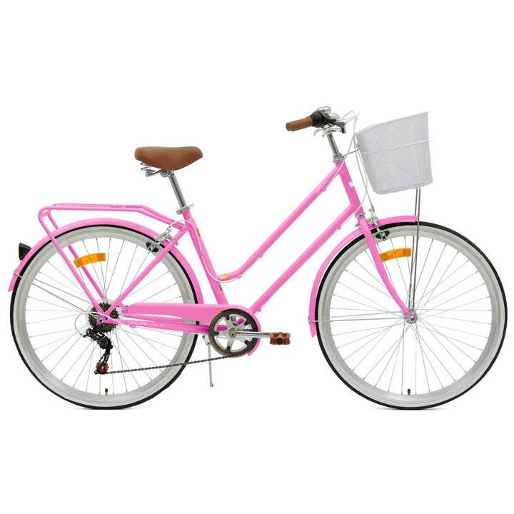 Pedal Uptown 7-Speed Women's Cruiser Bike Pink