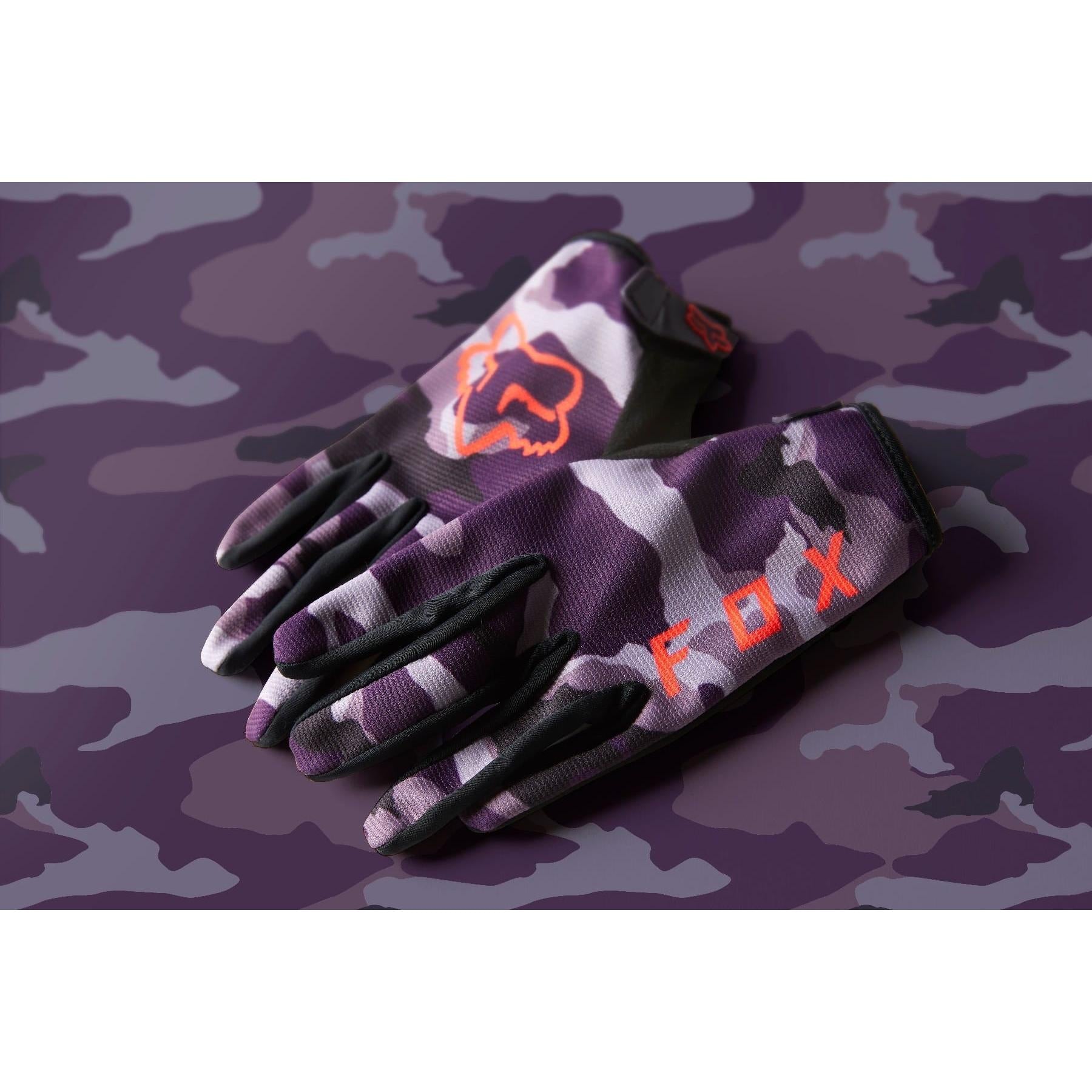 FOX Ranger Refuel Full Finger Women's Gloves Purple Camo