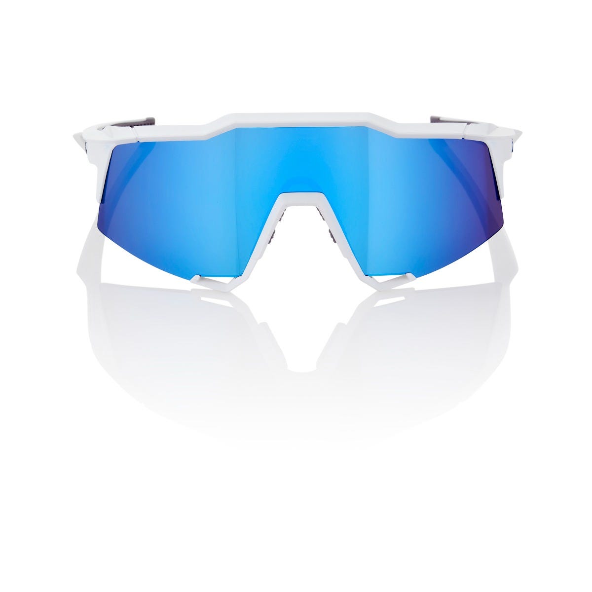 100% Speedcraft Sunglasses Matte White with HiPER Blue Lens